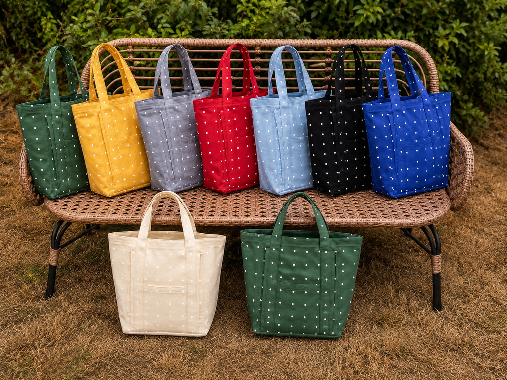 Lion & Willow Canvas Polka Dot Tote Bag – Summer Collection