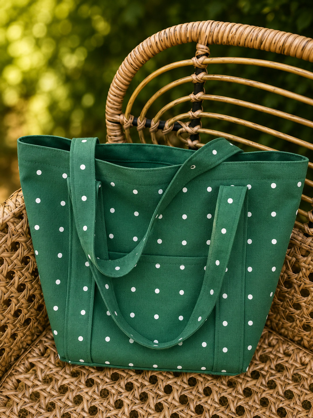 Lion & Willow Canvas Polka Dot Tote Bag – Summer Collection