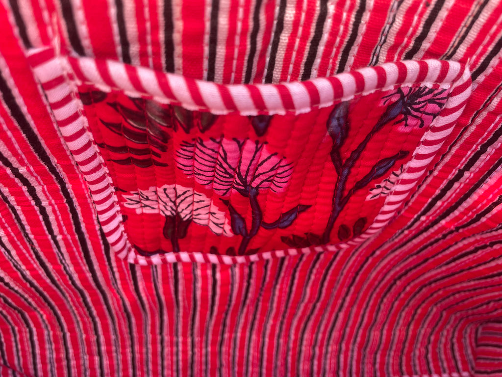 Quilted Block Print Tote (Smaller Size)