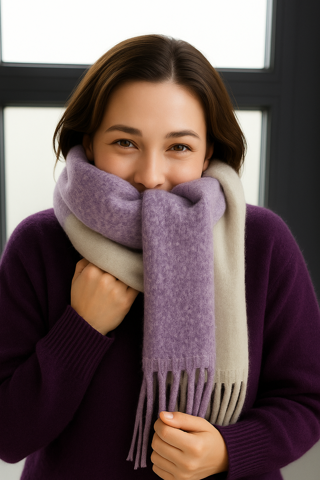 L&W Chunky Knit Winter Scarf~ Mixed Colours