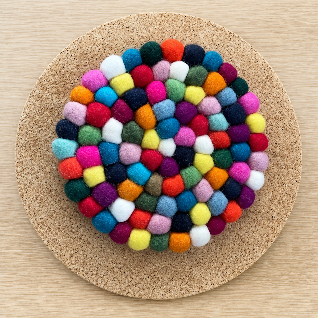 Wool Felt Coasters & Trivets~Handmade in Nepal