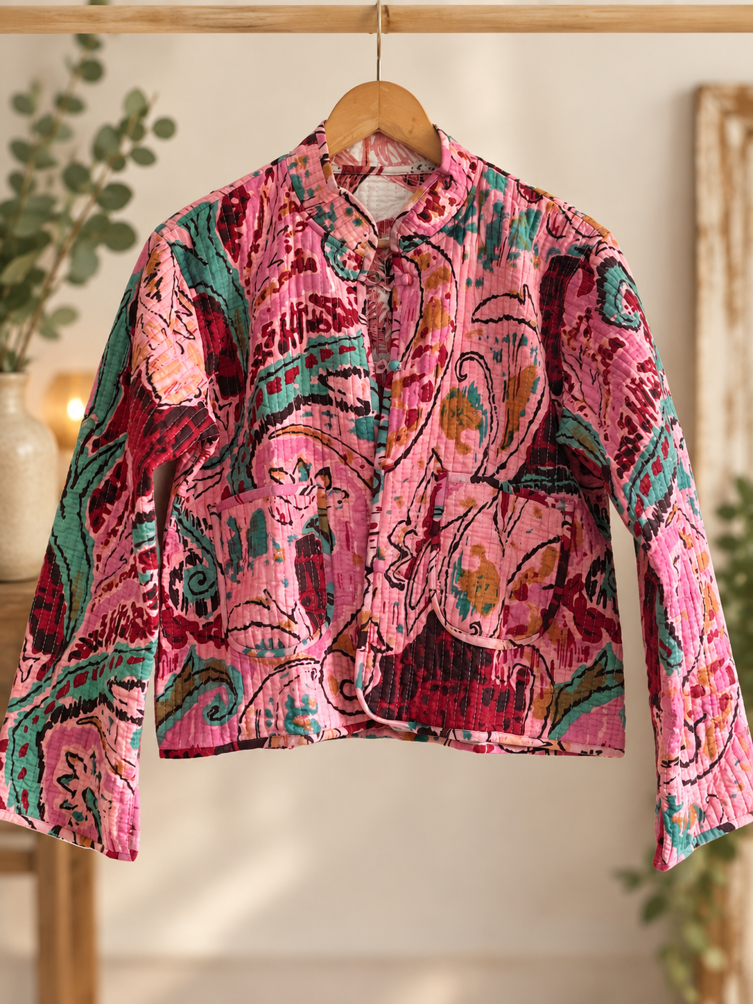 Handmade Kantha Reversible Jacket – Autumn/Winter Colours