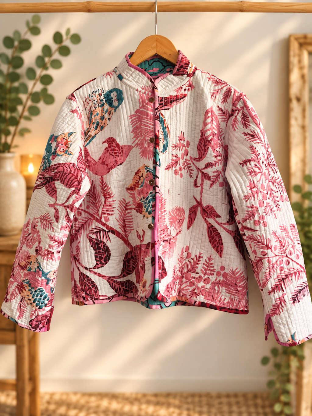 Handmade Kantha Reversible Jacket – Autumn/Winter Colours