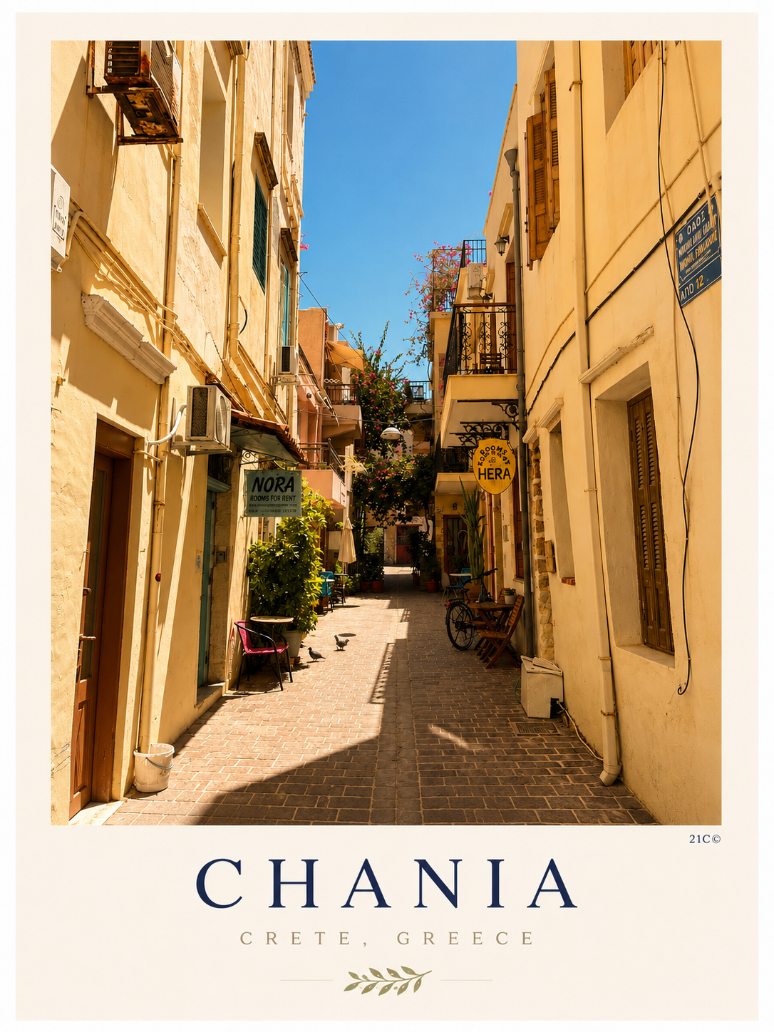 Chania Crete 'The Lanes' Poster