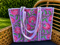 Quilted Block Print Tote (Smaller Size)
