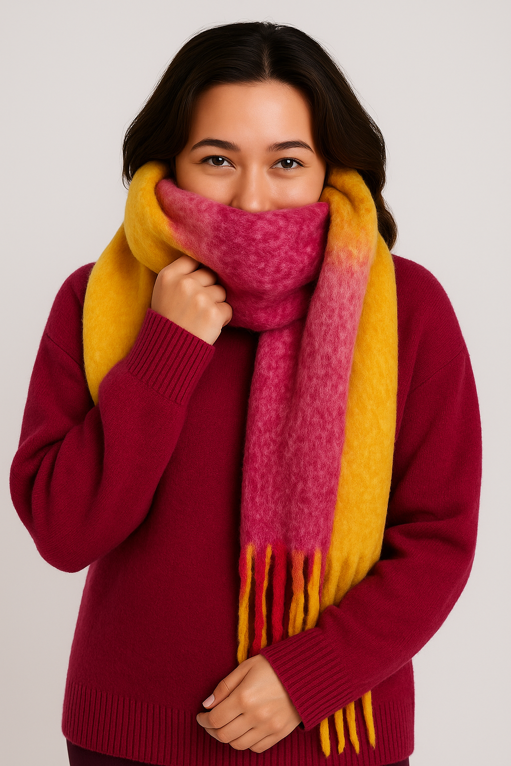 L&W Chunky Knit Winter Scarf~ Mixed Colours