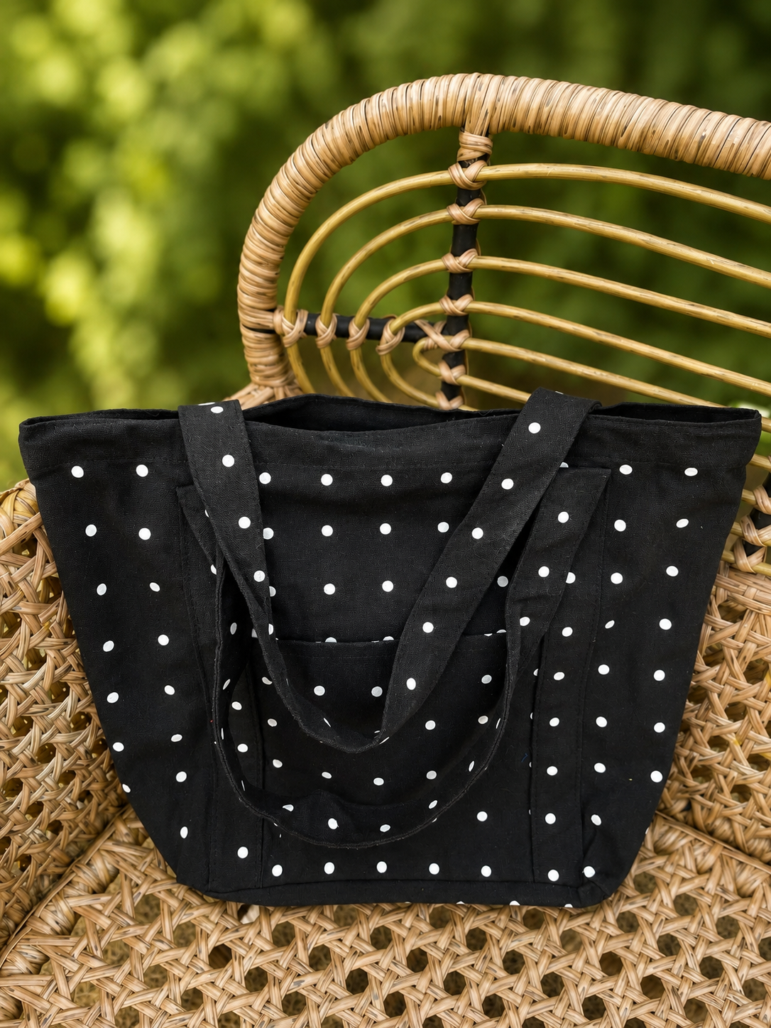Lion & Willow Canvas Polka Dot Tote Bag – Summer Collection