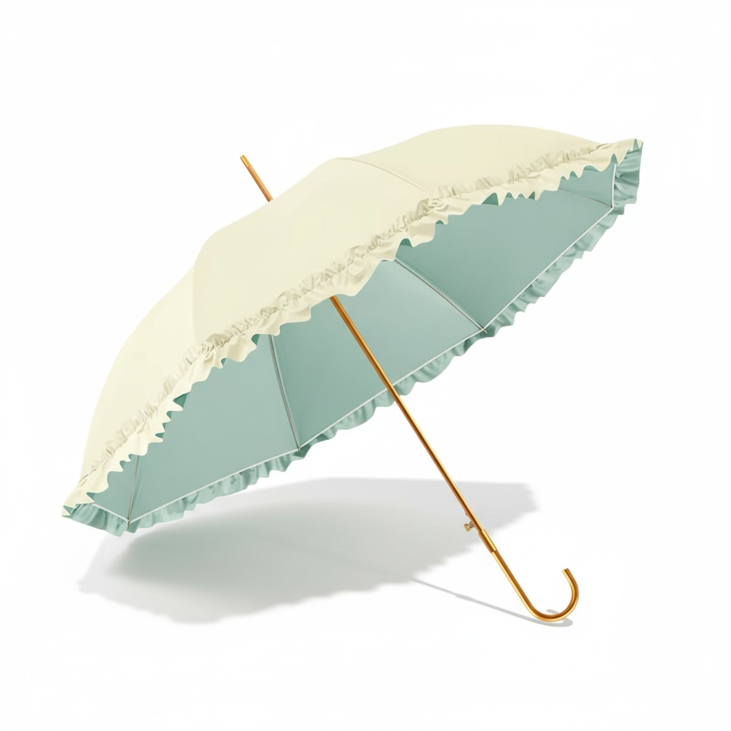Elegant Frilled Pagoda UV protection Umbrella UPF40+