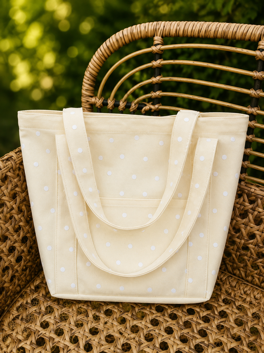 Lion & Willow Canvas Polka Dot Tote Bag – Summer Collection