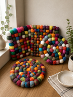 Wool Felt Coasters & Trivets~Handmade in Nepal