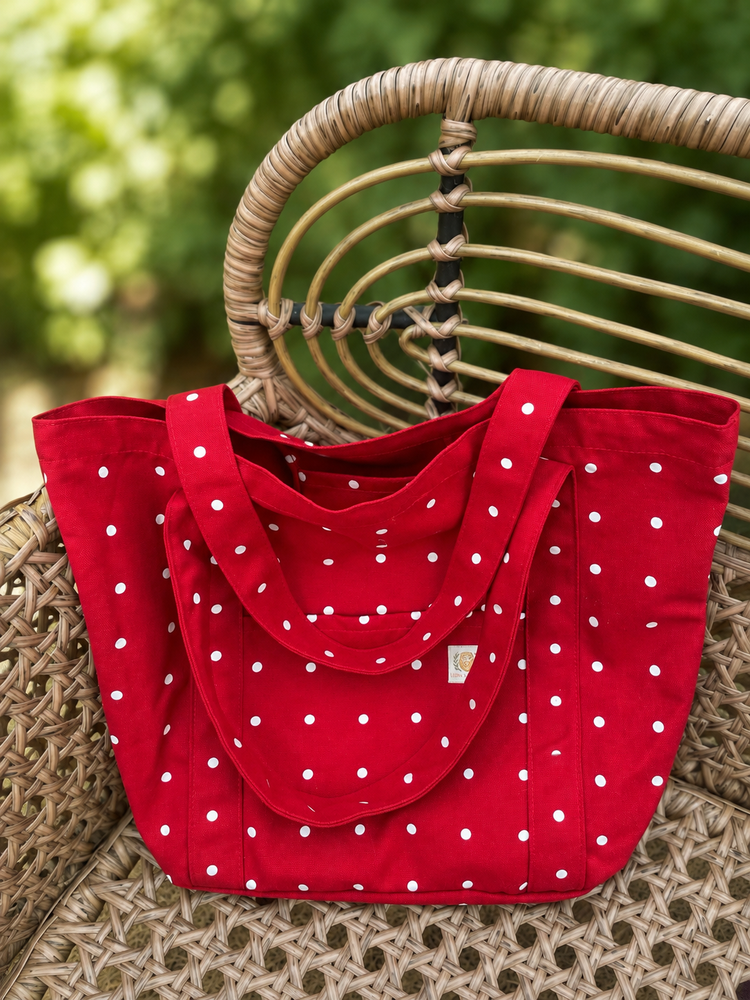 Lion & Willow Canvas Polka Dot Tote Bag – Summer Collection