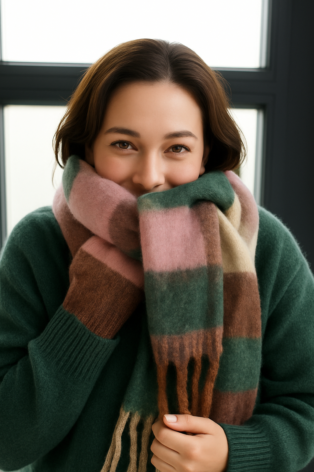 L&W Chunky Knit Winter Scarf~ Mixed Colours