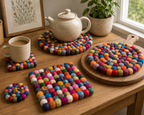 Wool Felt Coasters & Trivets~Handmade in Nepal