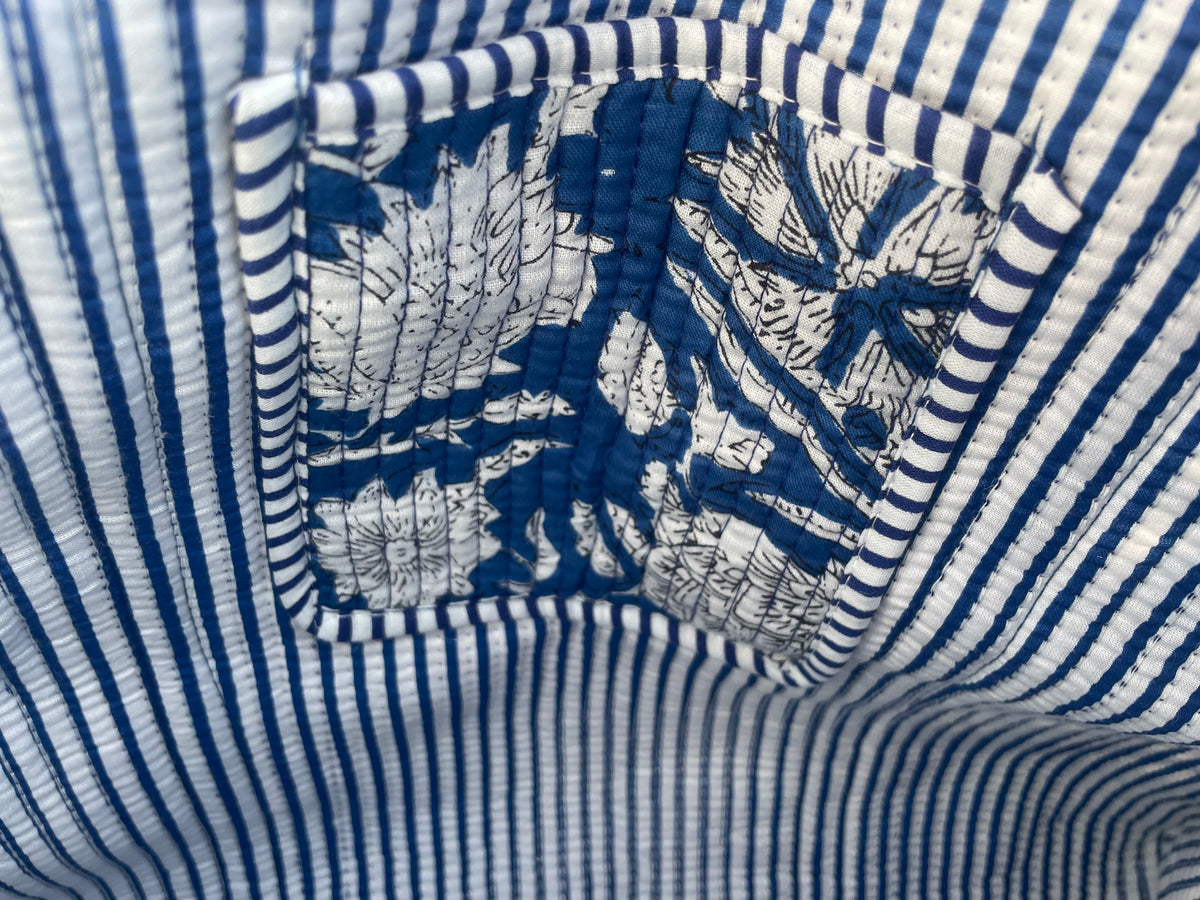Quilted Block Print Tote (Smaller Size)