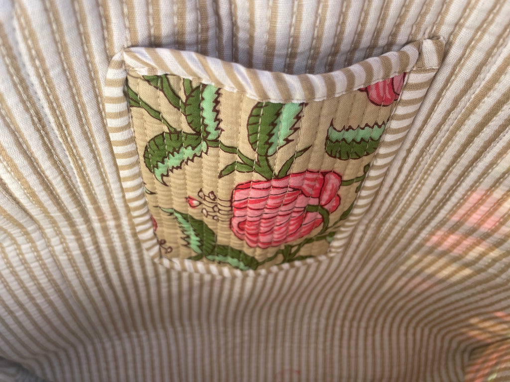 Quilted Block Print Tote (Smaller Size)