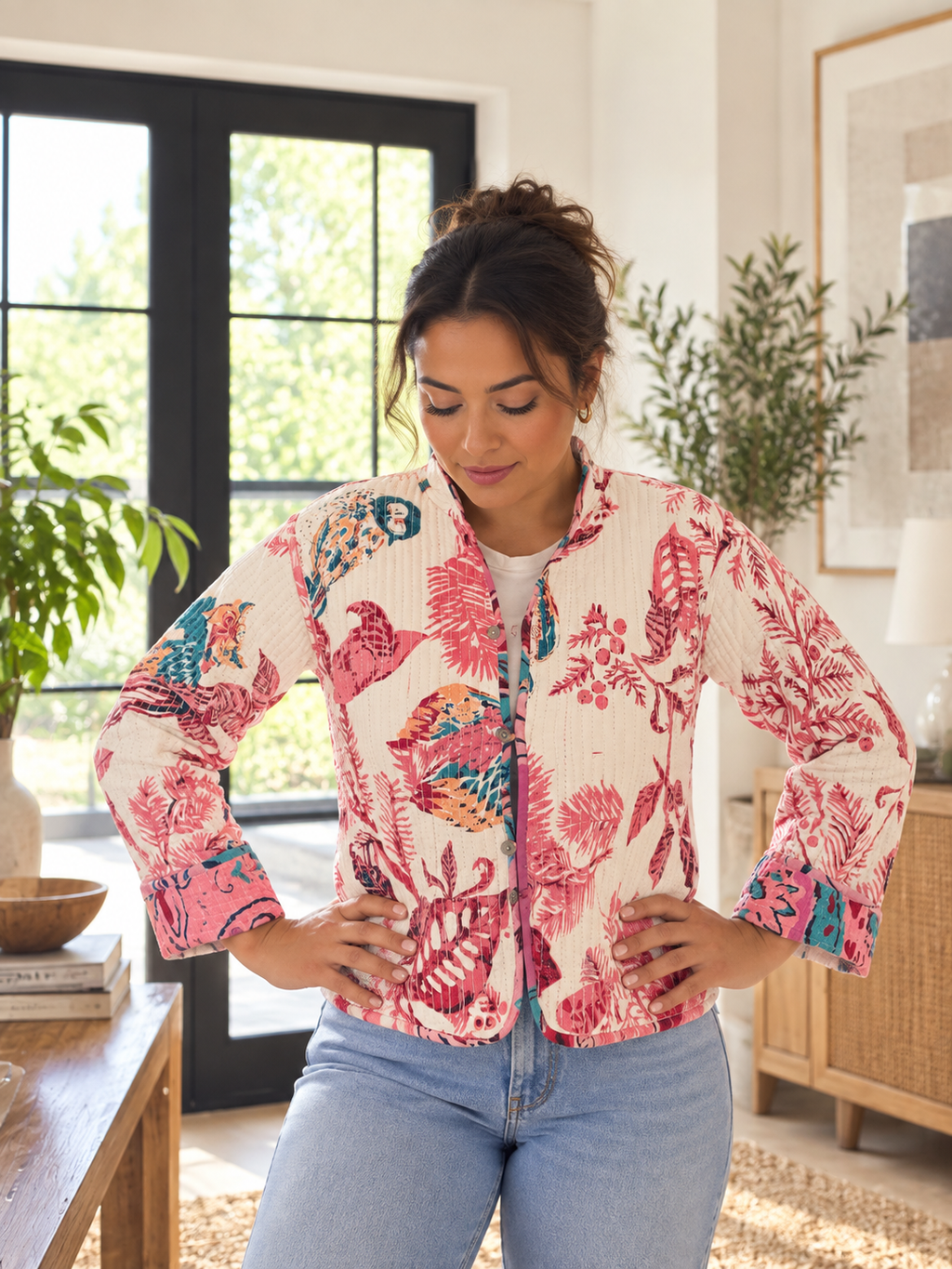 Handmade Kantha Reversible Jacket – Autumn/Winter Colours