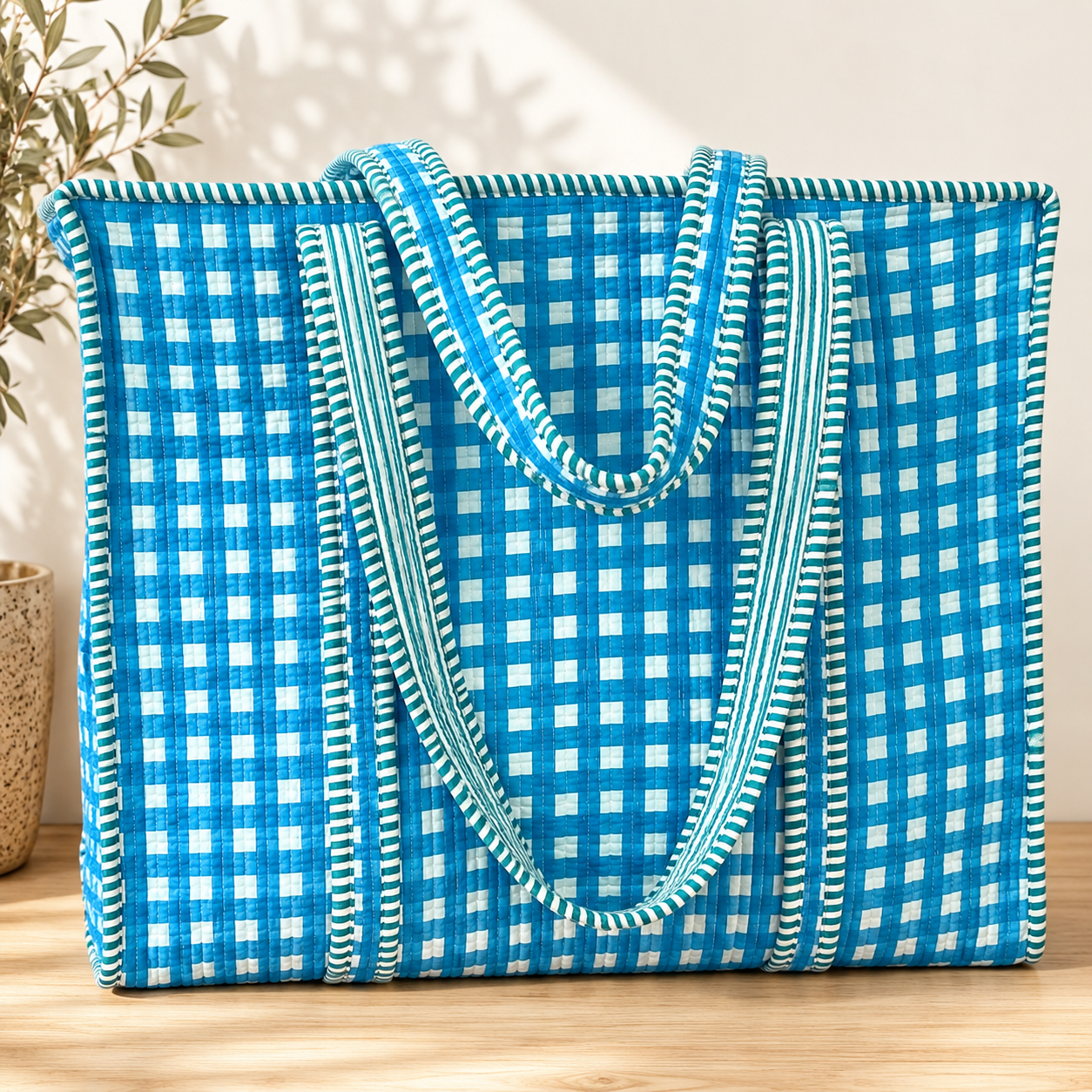 Quilted Cotton Tote Bag, Curated by Lion & Willow