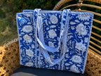 Quilted Block Print Tote (Smaller Size)