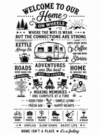 Welcome to Our Home on Wheels Campervan Print | Caravan & Motorhome Wall Art