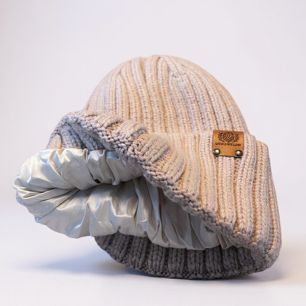 Soft Cashmere Blend Knit Beanie with Satin Lining