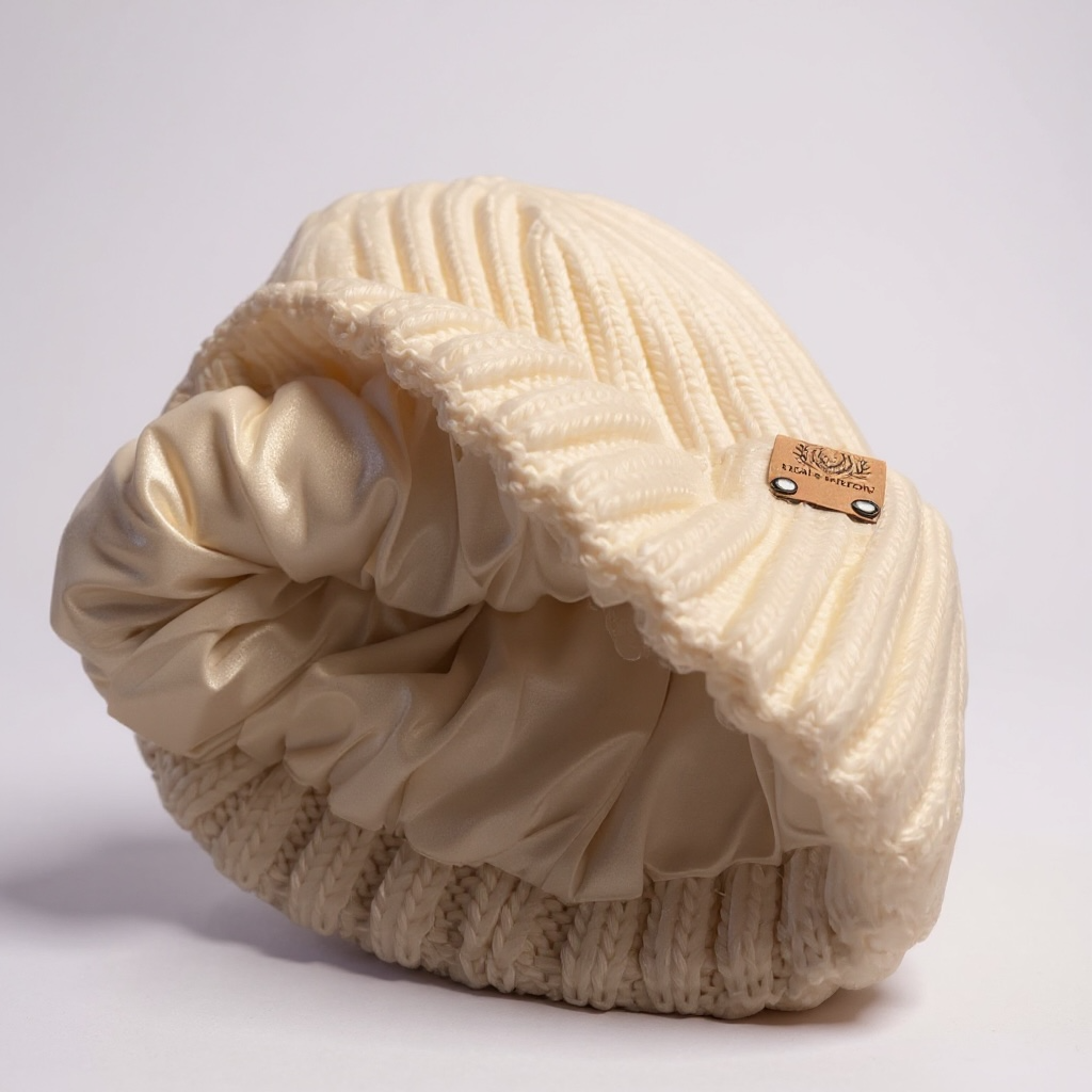 Soft Cashmere Blend Knit Beanie with Satin Lining