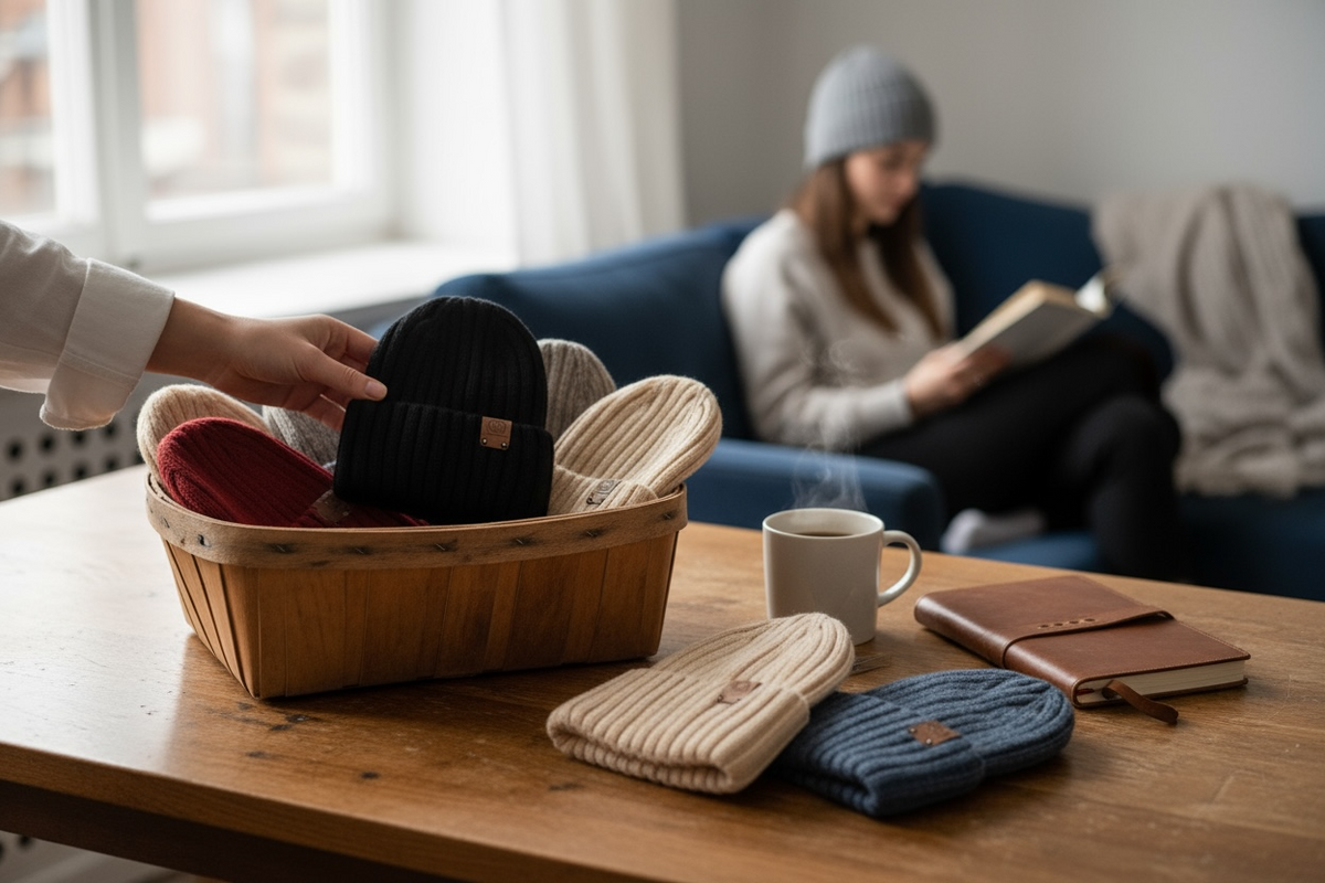 Soft Cashmere Blend Knit Beanie with Satin Lining