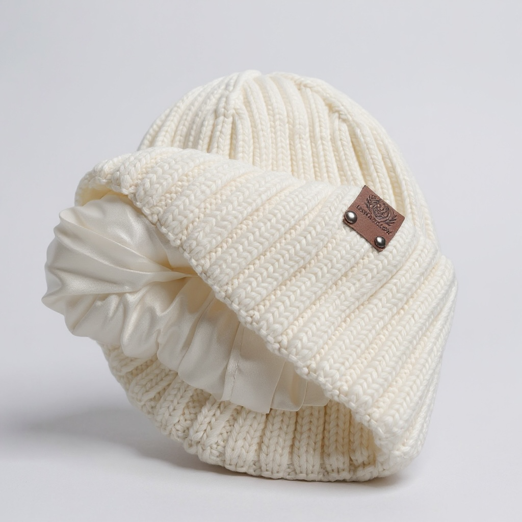 Soft Cashmere Blend Knit Beanie with Satin Lining