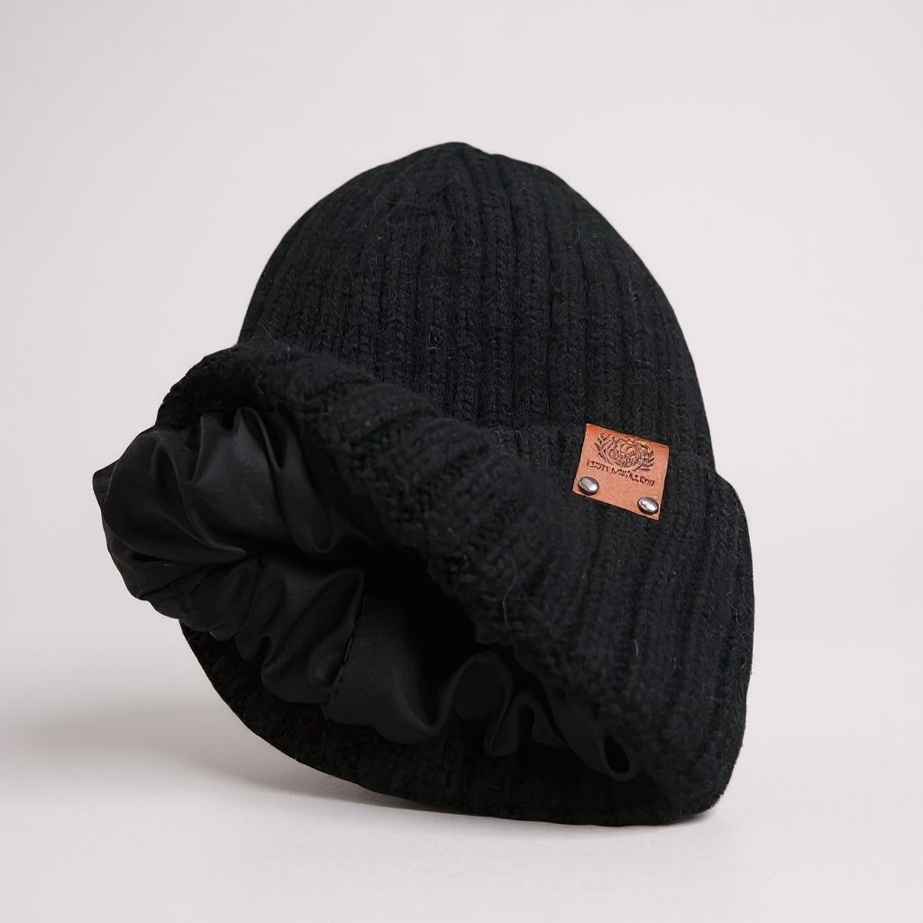Soft Cashmere Blend Knit Beanie with Satin Lining